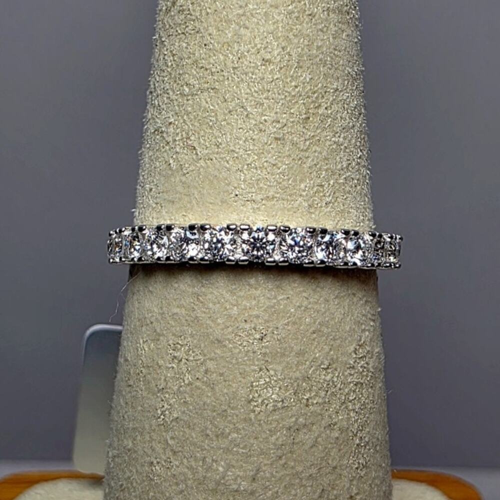 Size 6 1.01ctw Moissanite Eternity Band 925 Sterling Silver
